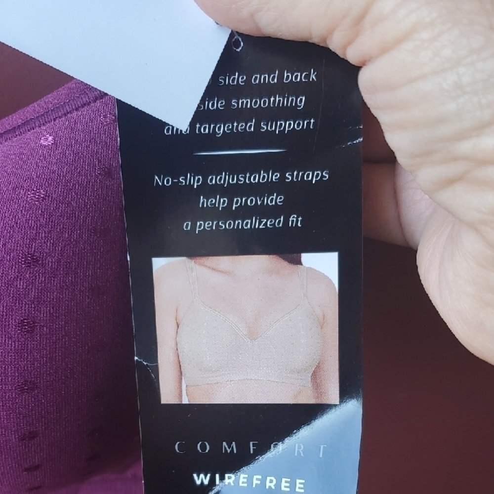 Bali  Comfort Wirefree Women's Plum Bra 40D - Picture 3 of 9